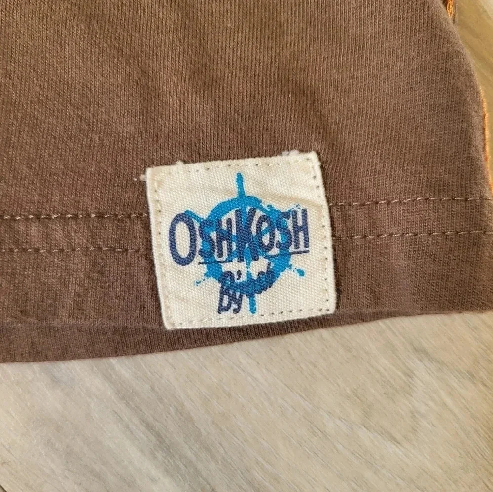 OshKosh‎ Boys Brown Cool Dude Crab Short Sleeve Tee Size 12M